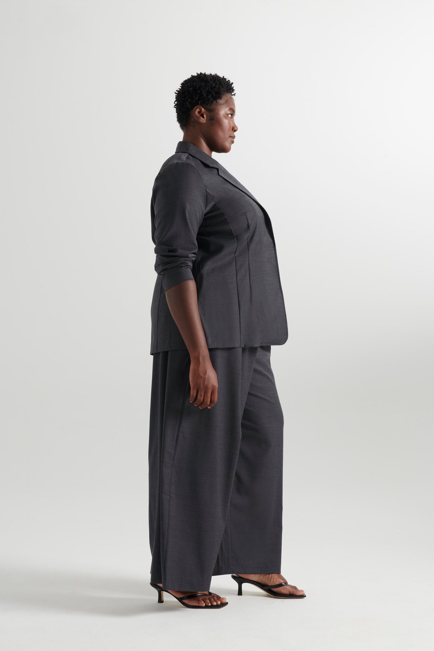 Charcoal | Wool Debi blazer | side
