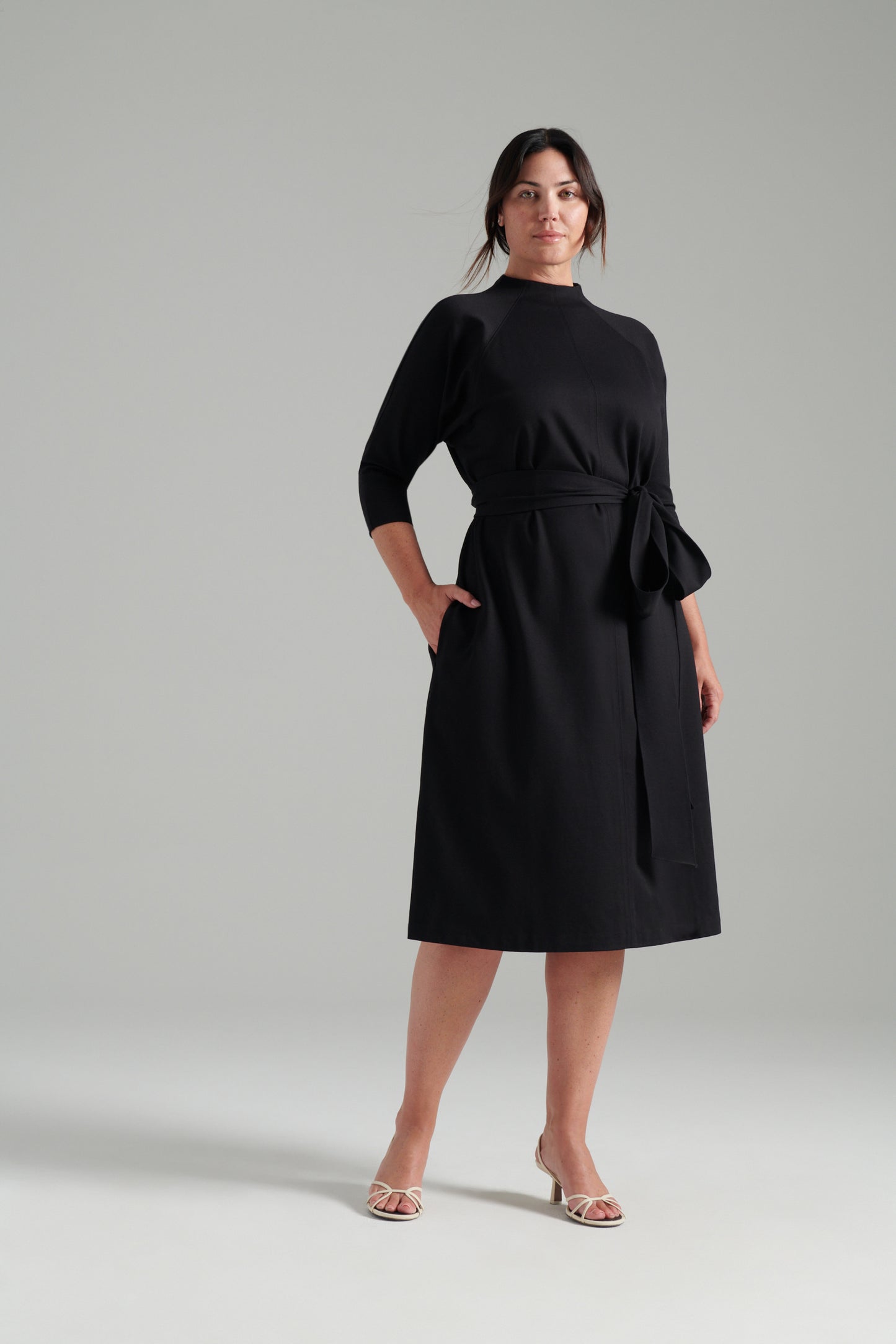 Black | Janice funnel dress | alt3