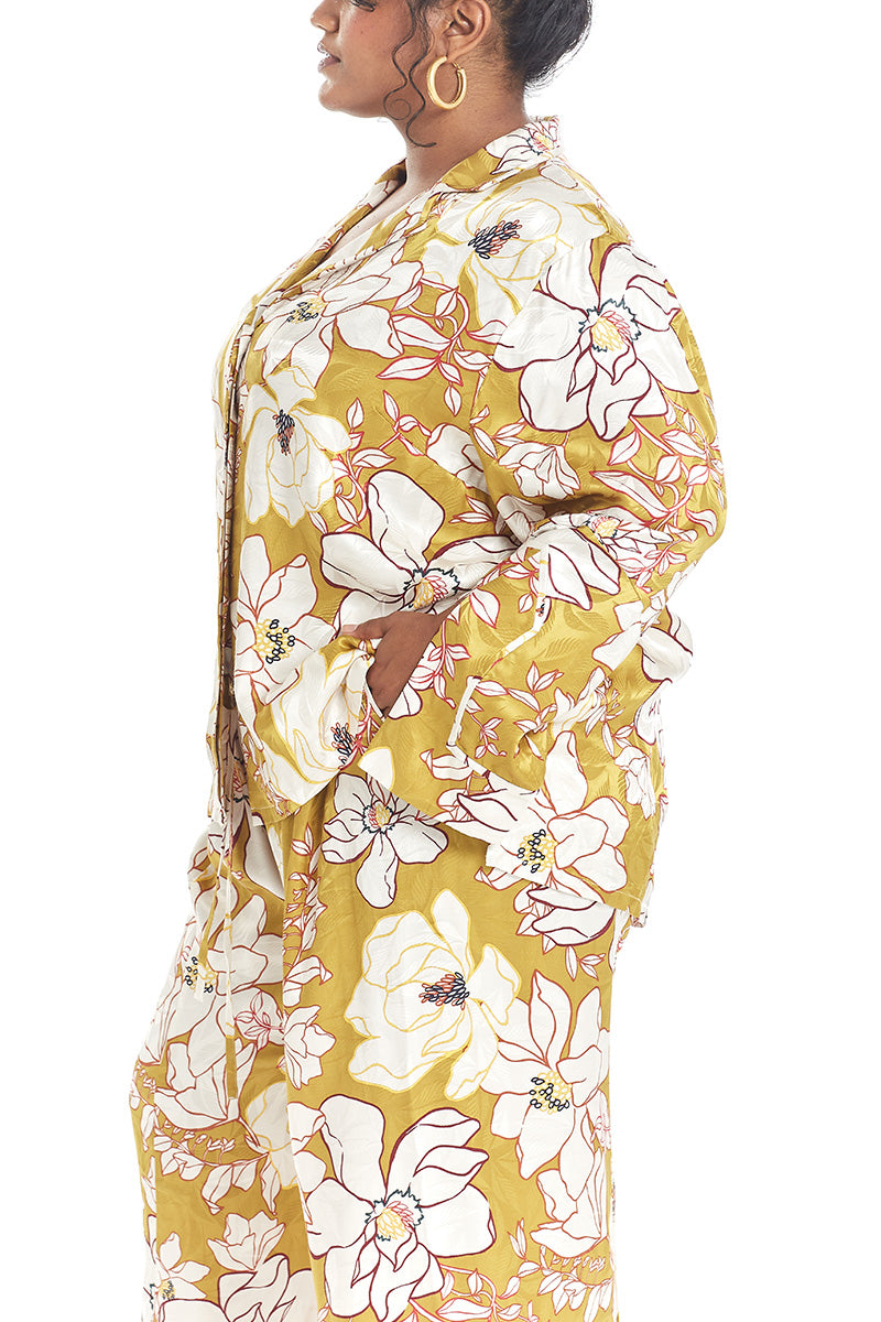 Ochre multi | Pajama Shirt - Side View
