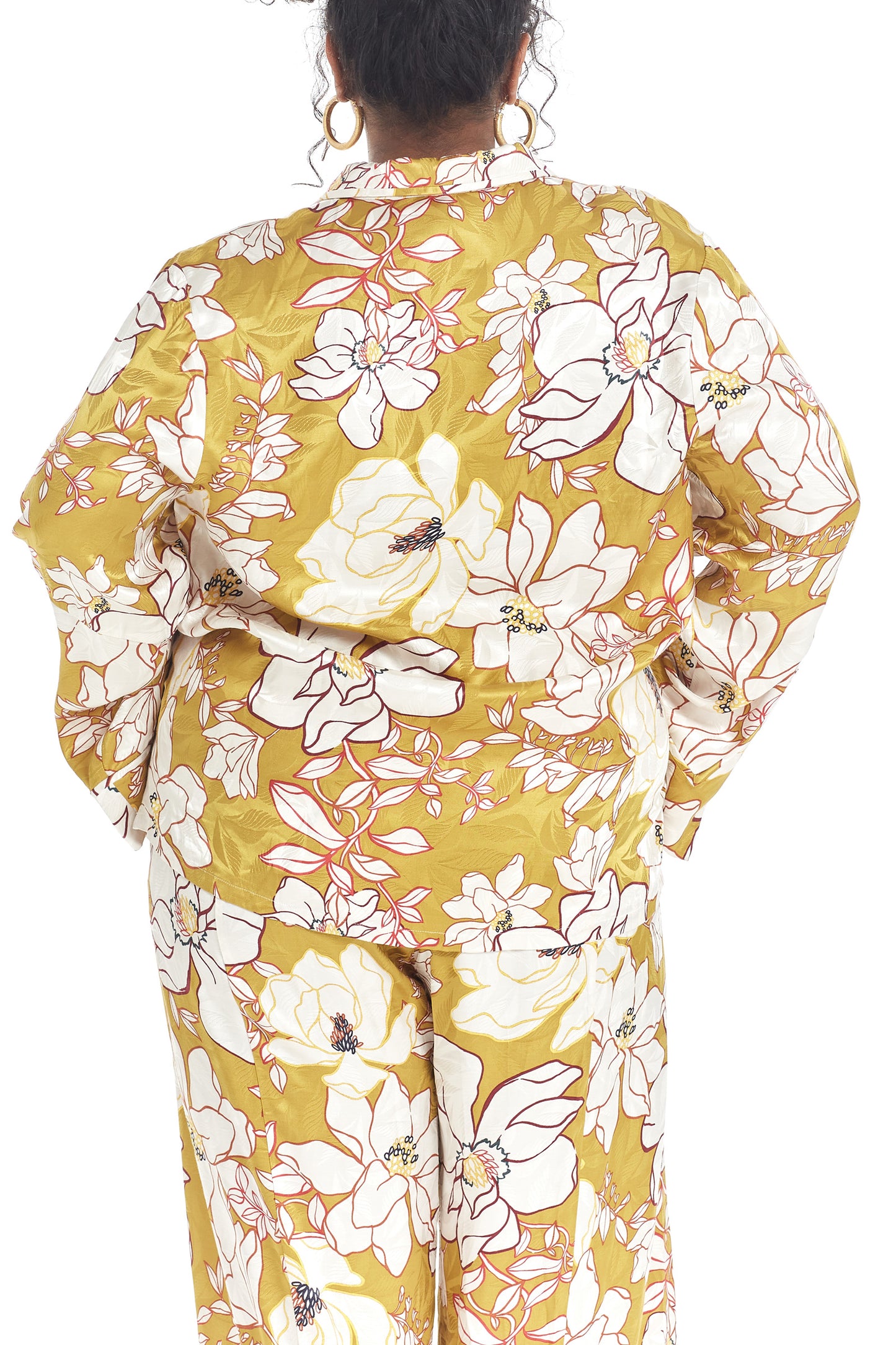 Ochre multi | Pajama Shirt - Back View
