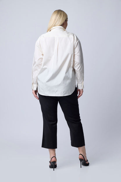 Ivory | Tace Silk Taffeta Shirt | back