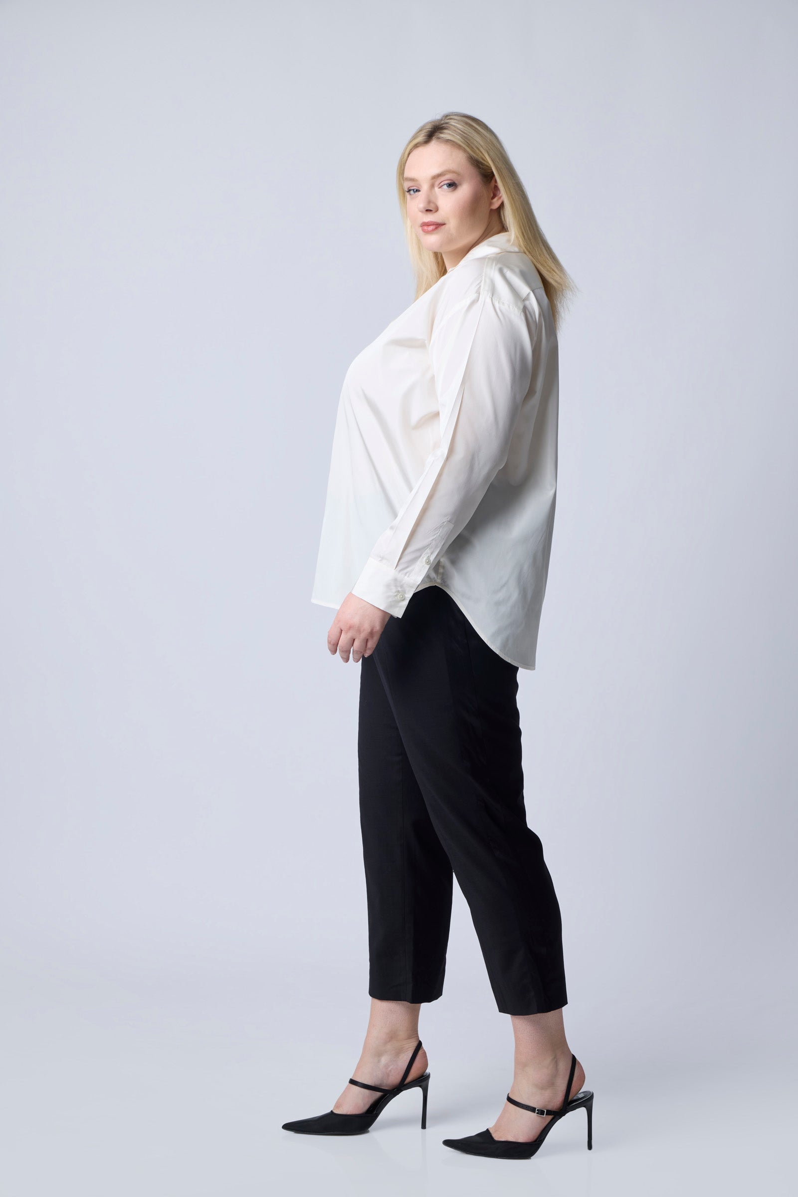 Ivory | Tace Silk Taffeta Shirt | side