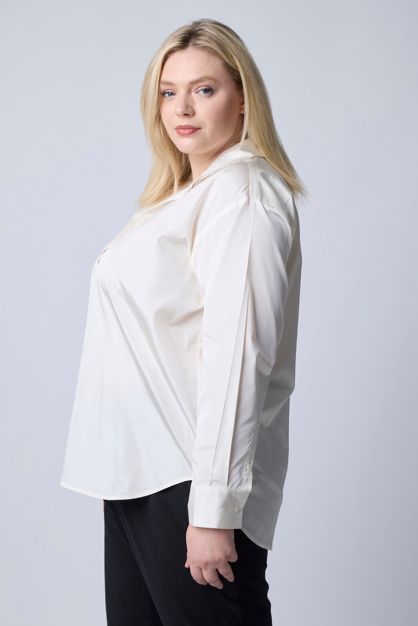 Ivory | Tace Silk Taffeta Shirt | front