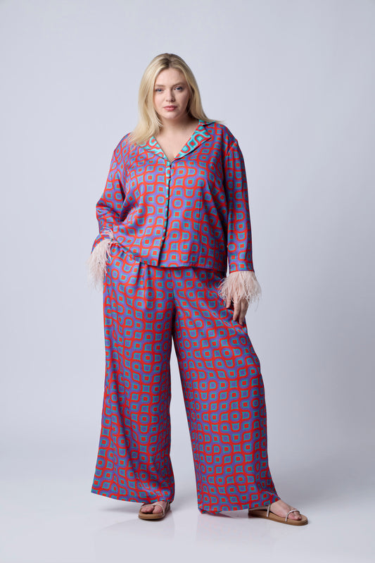 Flame Multi | Katherine Feather Pajama Set | front