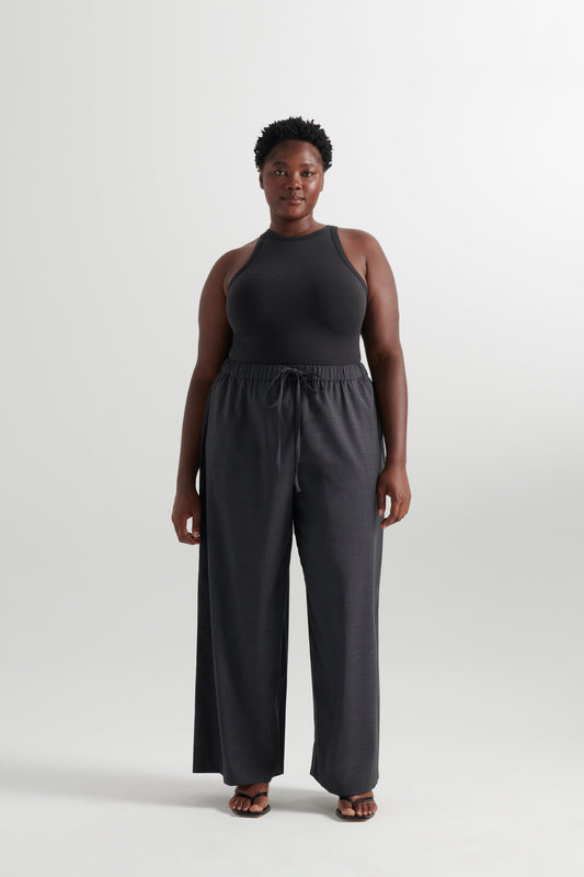 Charcoal | Wool Andy pants | front