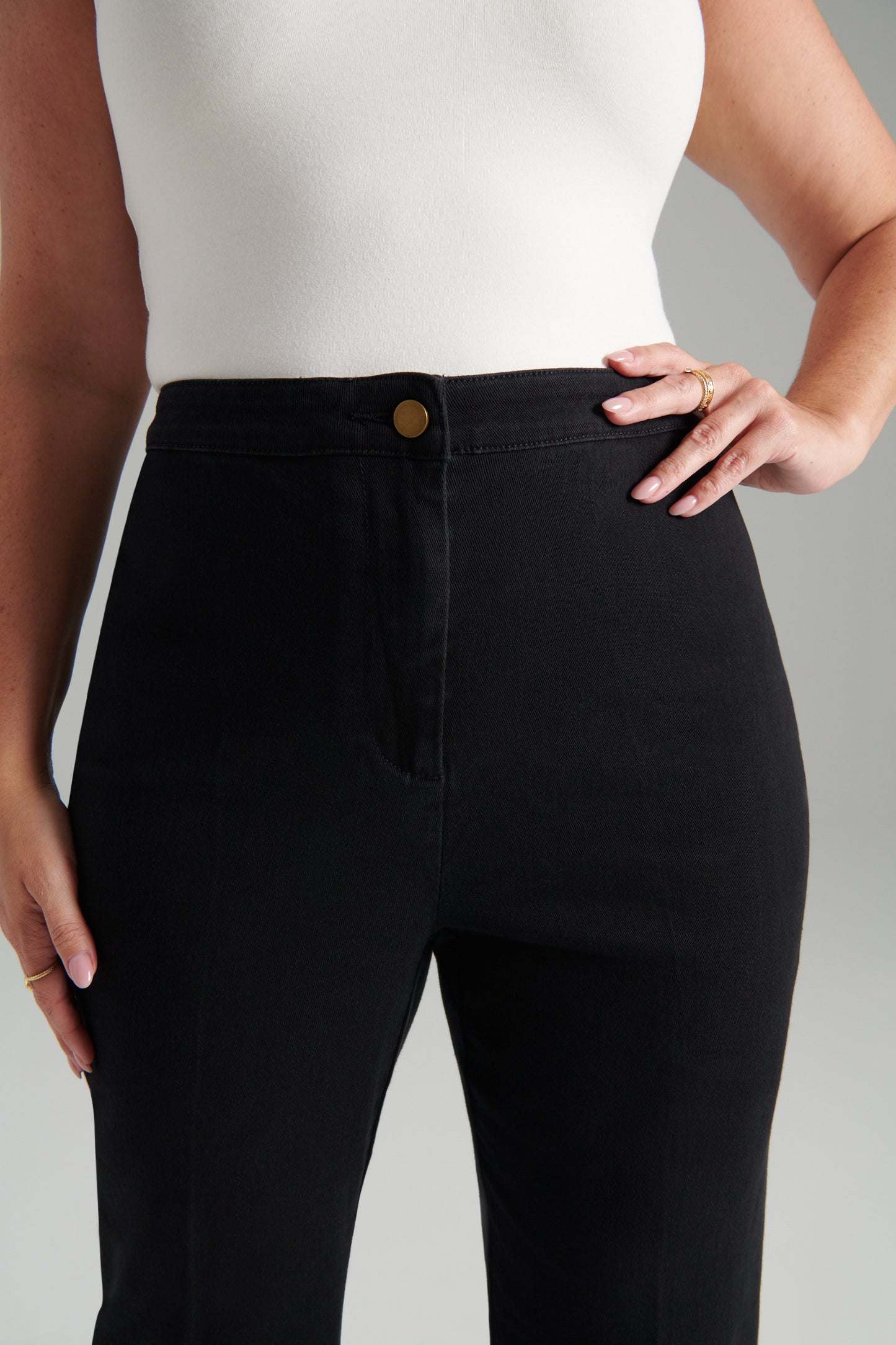 Black | Dalita Denim trouser | detail