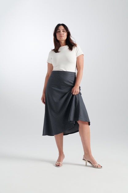 Gray | Chase pinstripe skirt | alt2