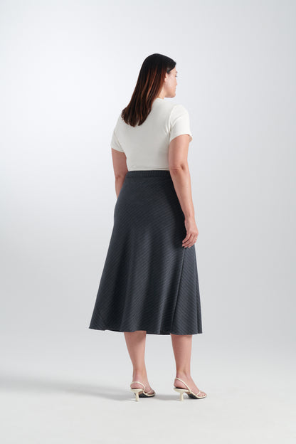 Gray | Chase pinstripe skirt | back