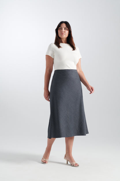 Gray | Chase pinstripe skirt | alt1