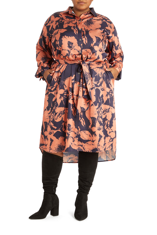 Navy Multi | Tammy Reiss Print Shirtdress | front