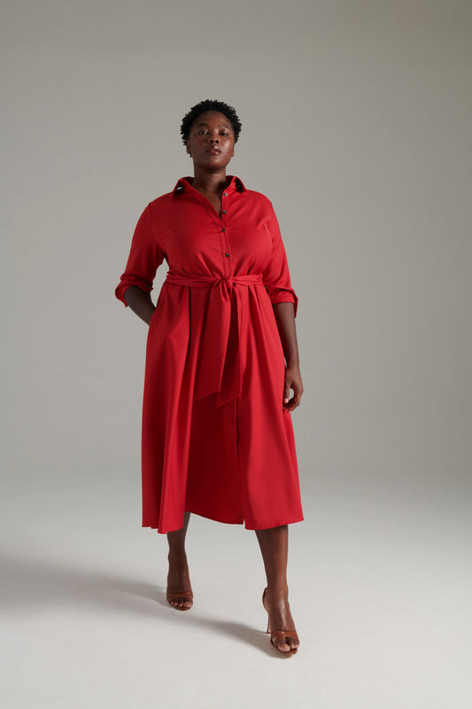 Scarlet | Wool Tace Shirtdress | alt3