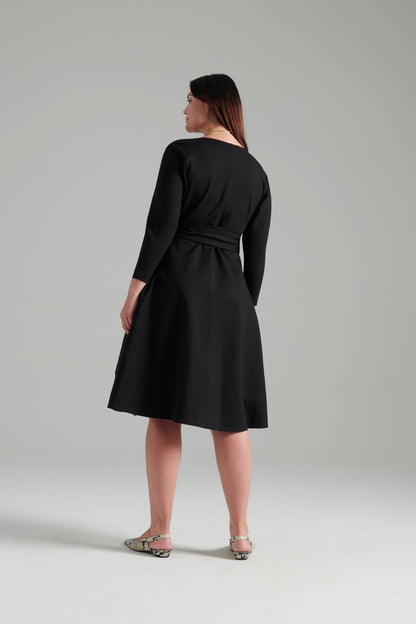 Black | Belinda wrap dress | back