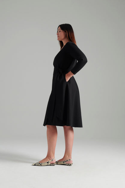 Black | Belinda wrap dress | side