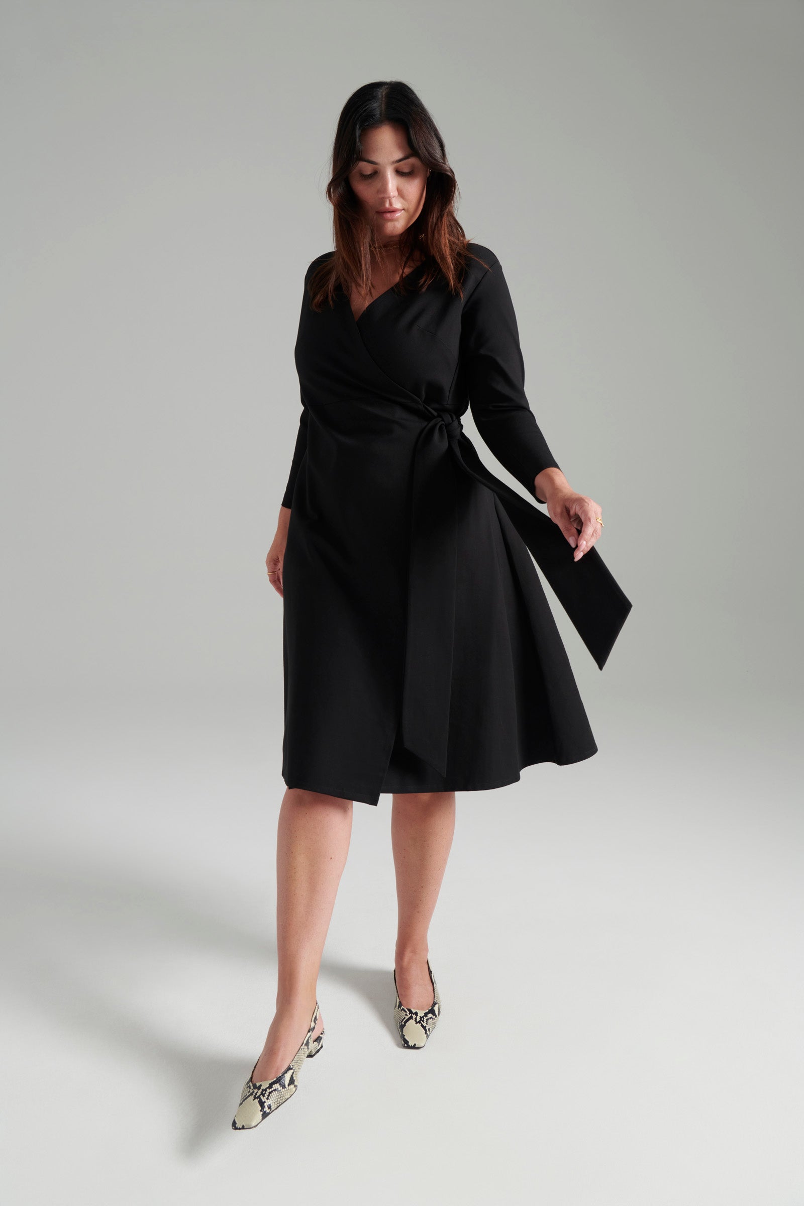 Black | Belinda wrap dress | alt1