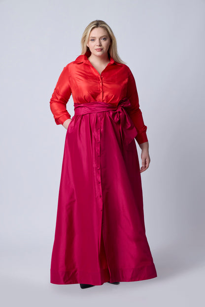 Blood Orange | Tace Silk Taffeta Duo Ballgown | front