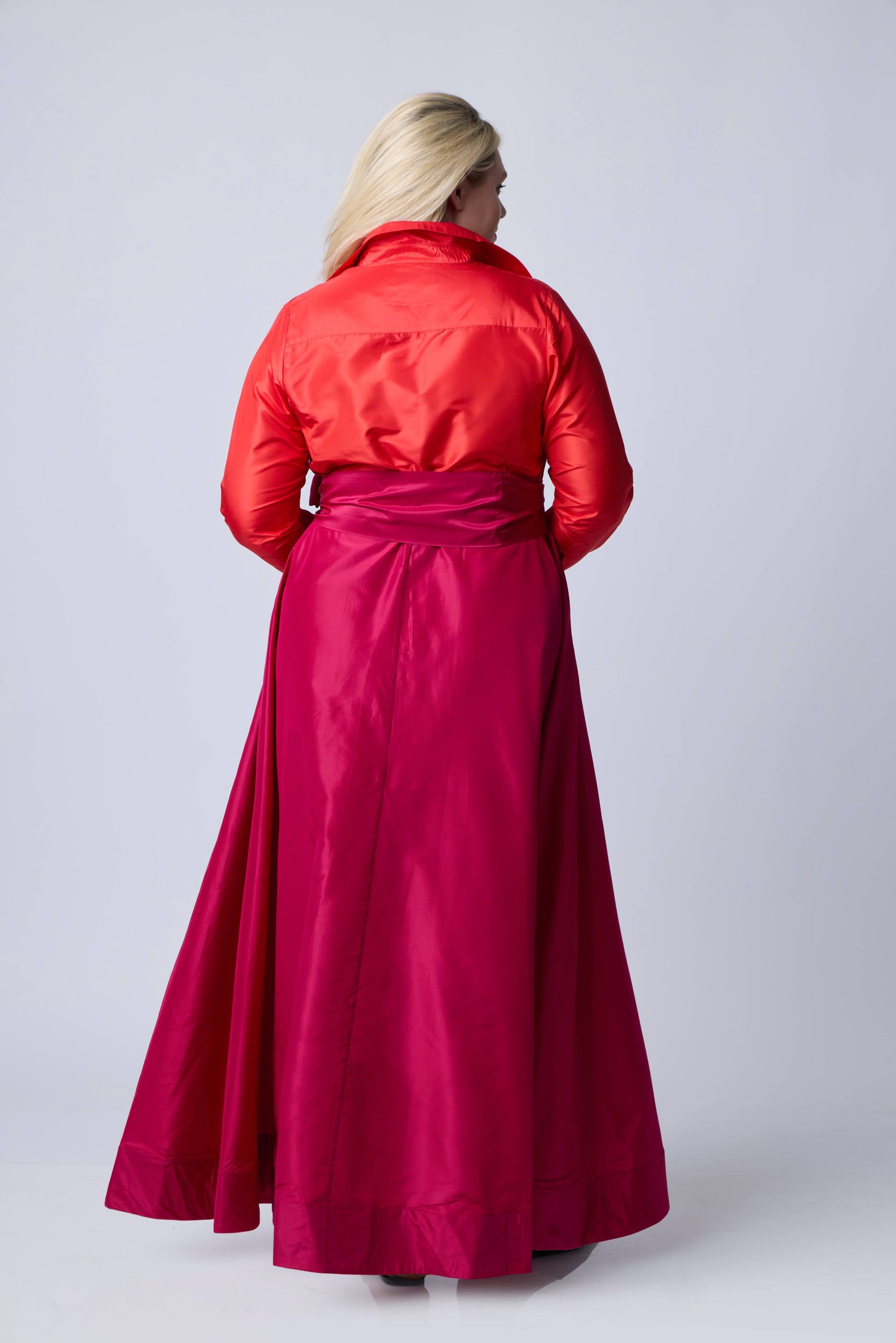 Blood Orange | Tace Silk Taffeta Duo Ballgown | back