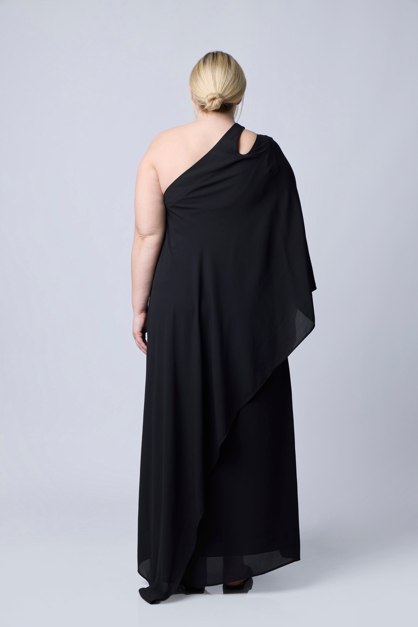 Black | Marilyn One Shoulder Gown | back