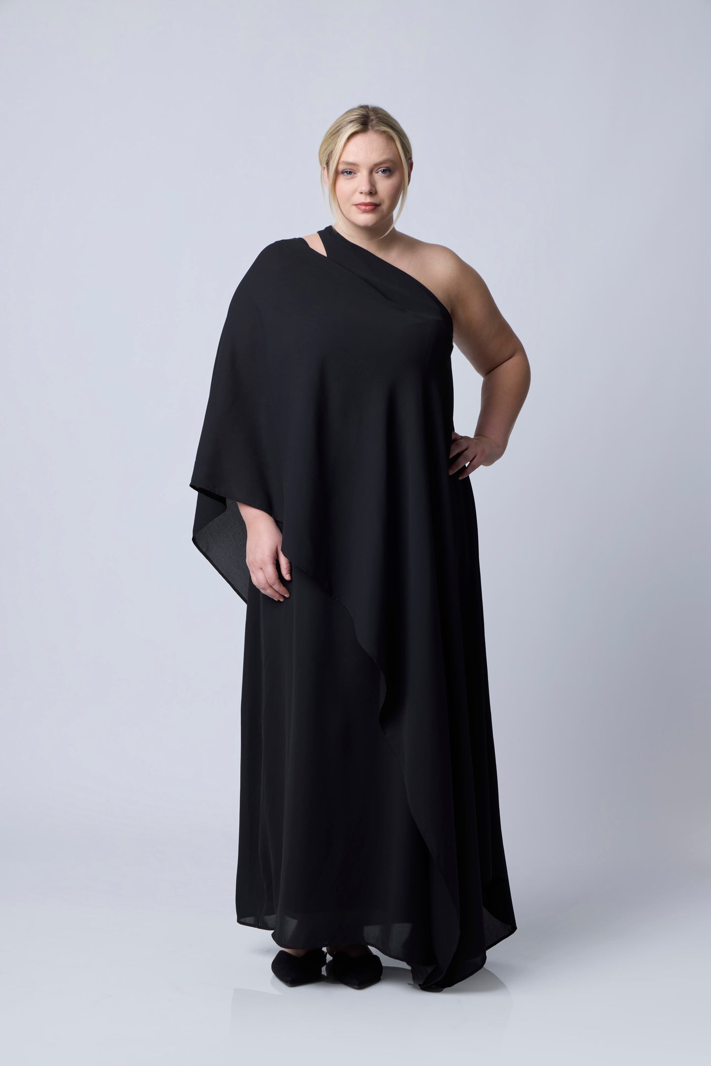 Black | Marilyn One Shoulder Gown | front