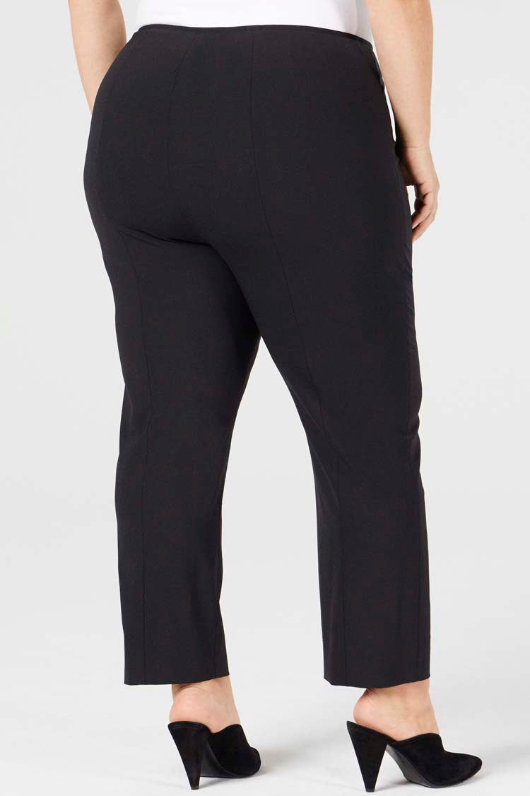 Standards & Practices Plus Size Women's Black High Waist Stretch Crepe Pants