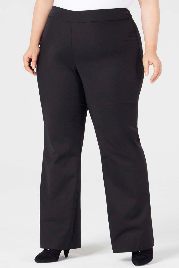 Black | Celene Flare Pants - Shape B - Front View | Model is a Pari Passu Fit B4