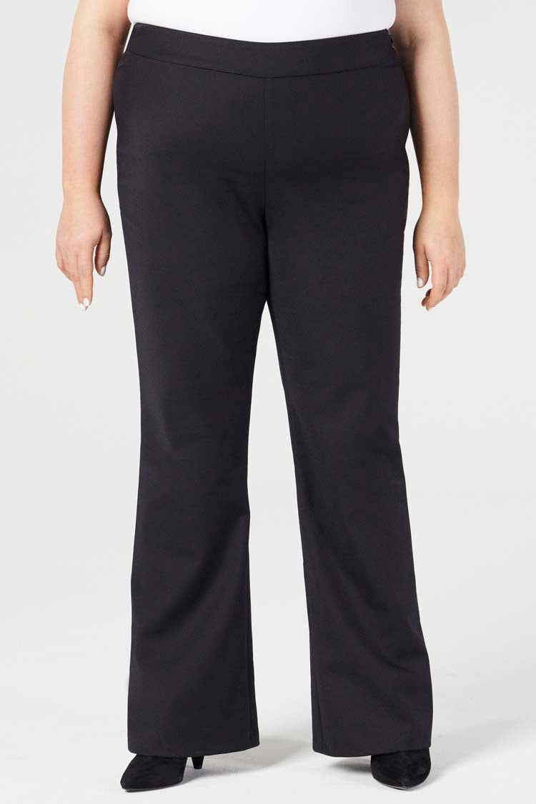 Black | Celene Flare Pants - Shape C - Front View | Model is a Pari Passu Fit C4