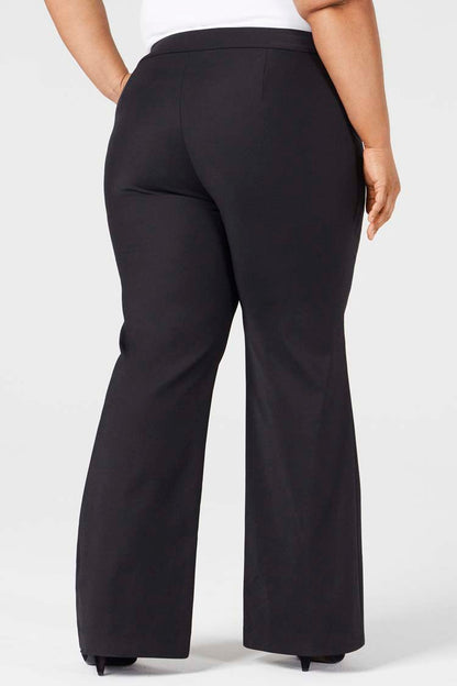 Black | Celene Flare Pants - Shape D - Rear View | Model is a Pari Passu Fit D4