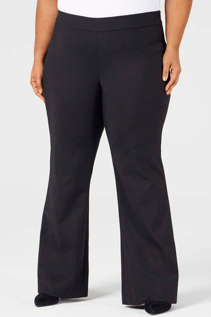 Black | Celene Flare Pants - Shape D - Front View | Model is a Pari Passu Fit D4