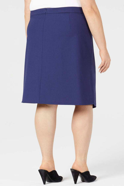 Navy | Orsa Skirt - Shape C - Rear View | Model is a Pari Passu Fit C4