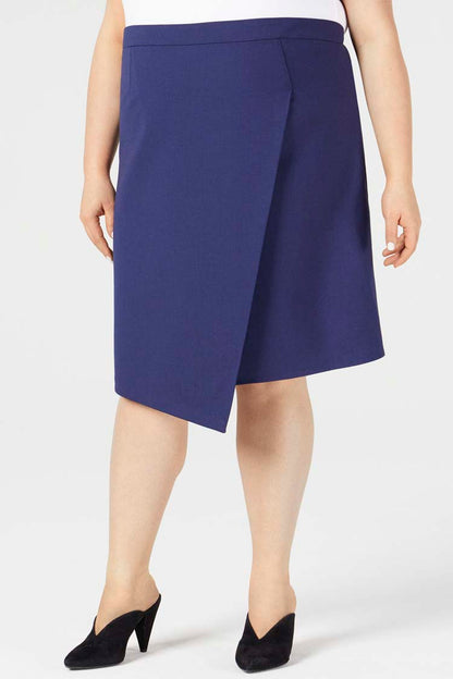 Navy | Orsa Skirt - Shape C - Front View | Model is a Pari Passu Fit C4
