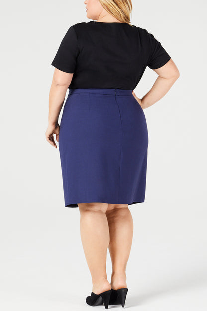 Navy | Orsa Skirt - Shape B - Rear View | Model is a Pari Passu Fit B4