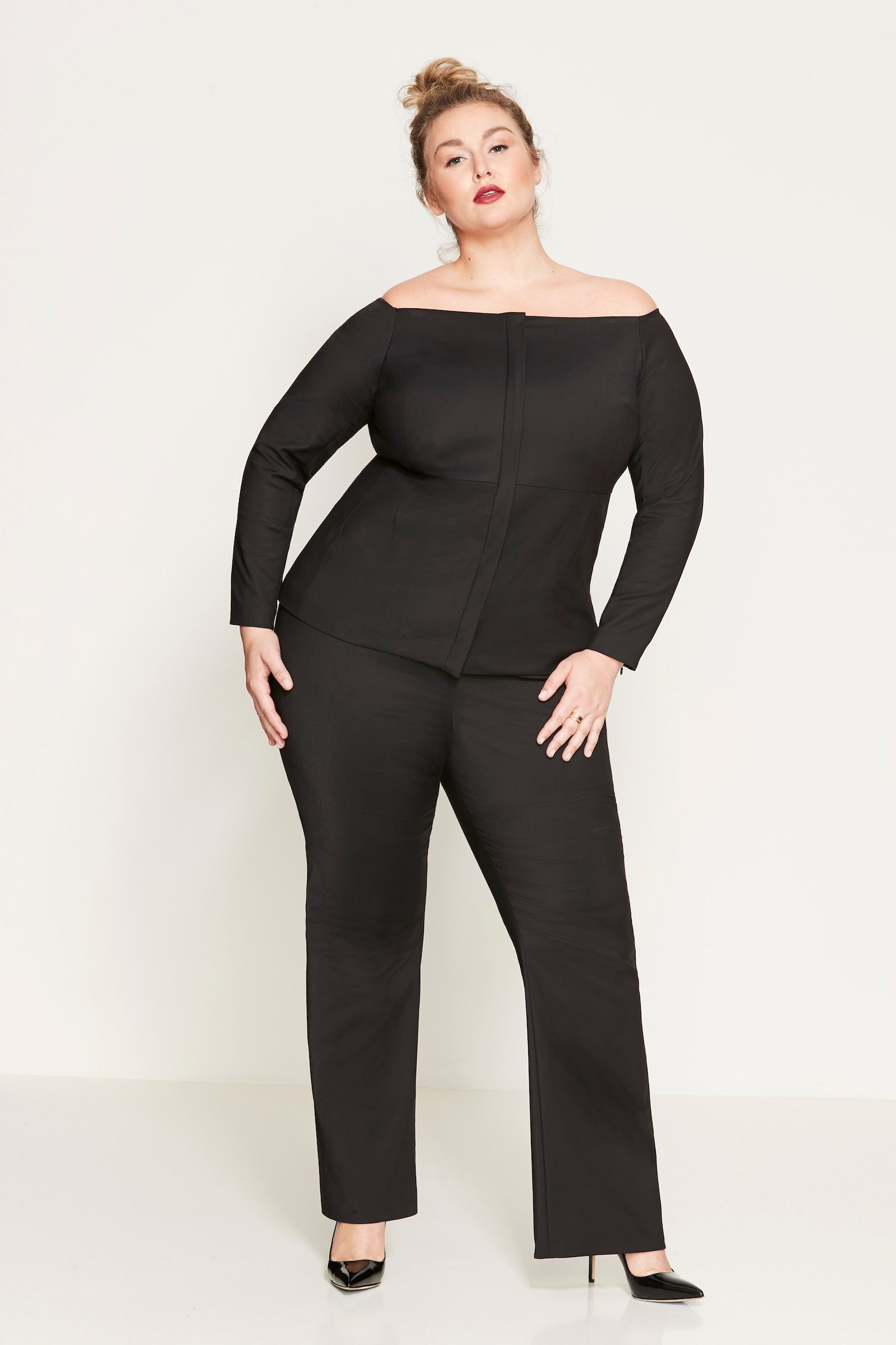 Off the shoulder jacket plus size best sale