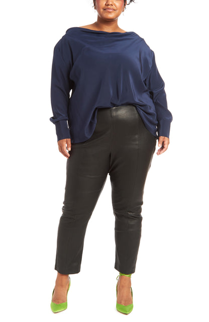Navy | Poet Bias Top - One Shape - Front View