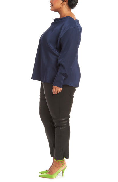 Navy | Poet Bias Top - One Shape - Side View