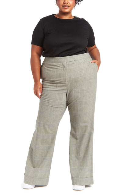 Black Multi | Elory Wide Leg Pant - Front View |