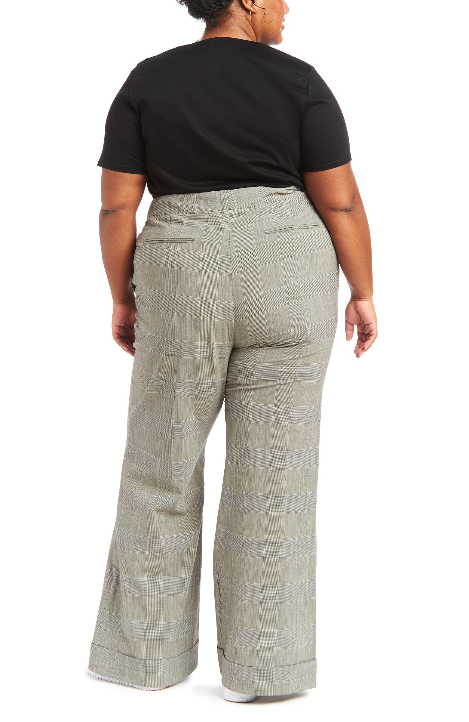 Black Multi | Elory Wide Leg Pant - Back View |