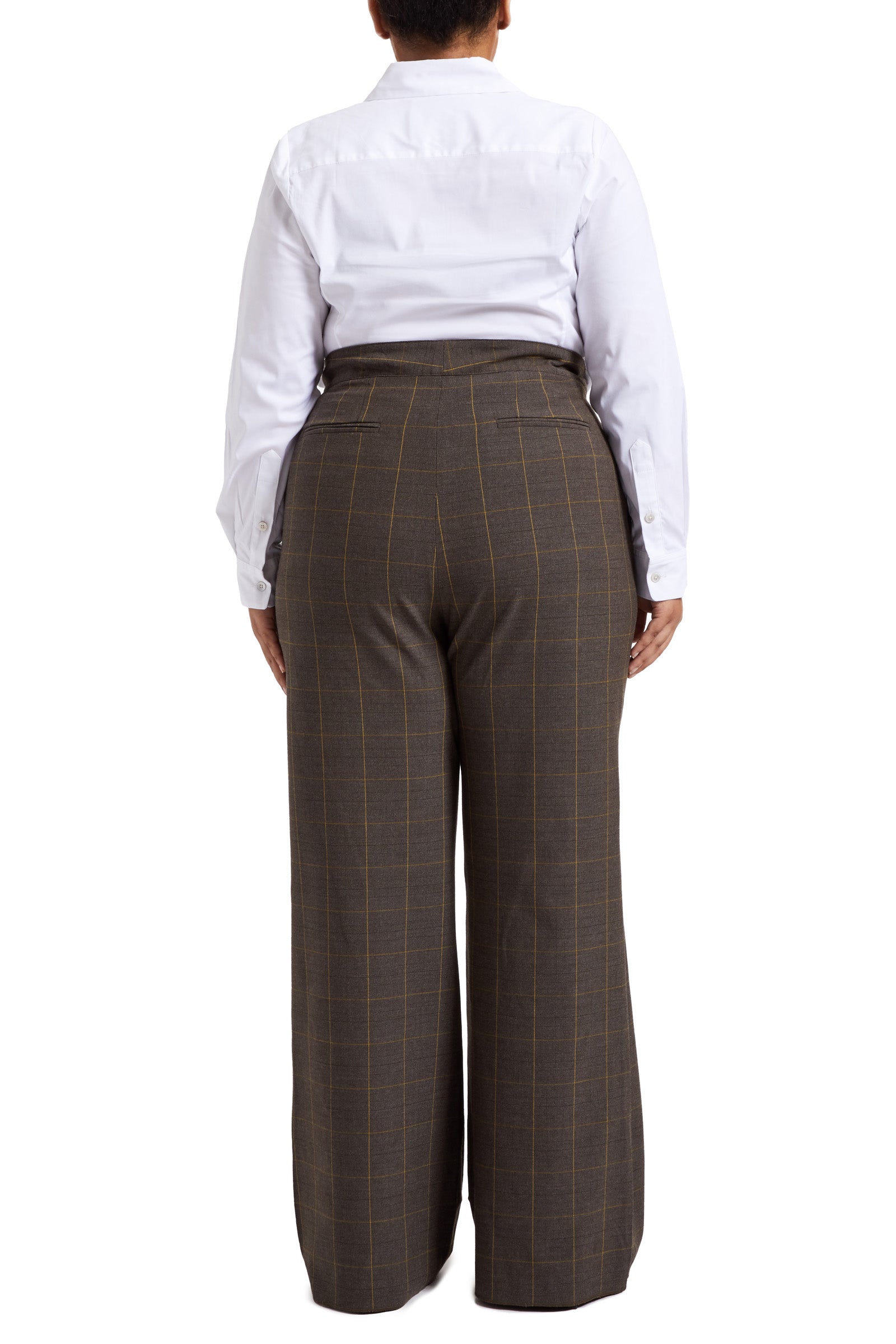 Brown | Dalita pant brown plaid | back