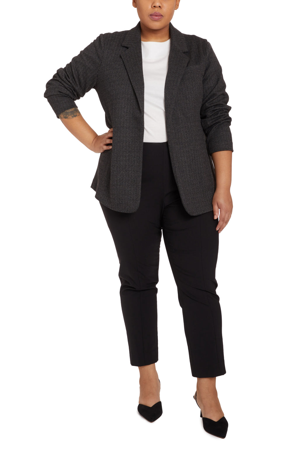 Debi Ponte Blazer Herringbone