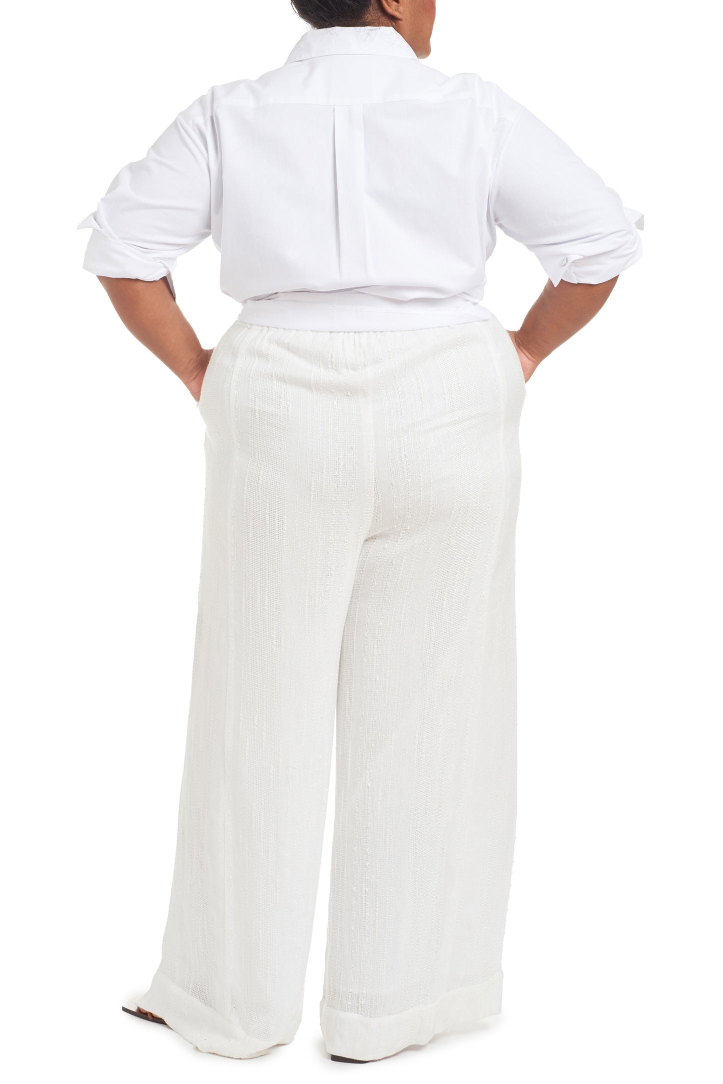 White | Andy Slub Gauze Pajama Pant | back