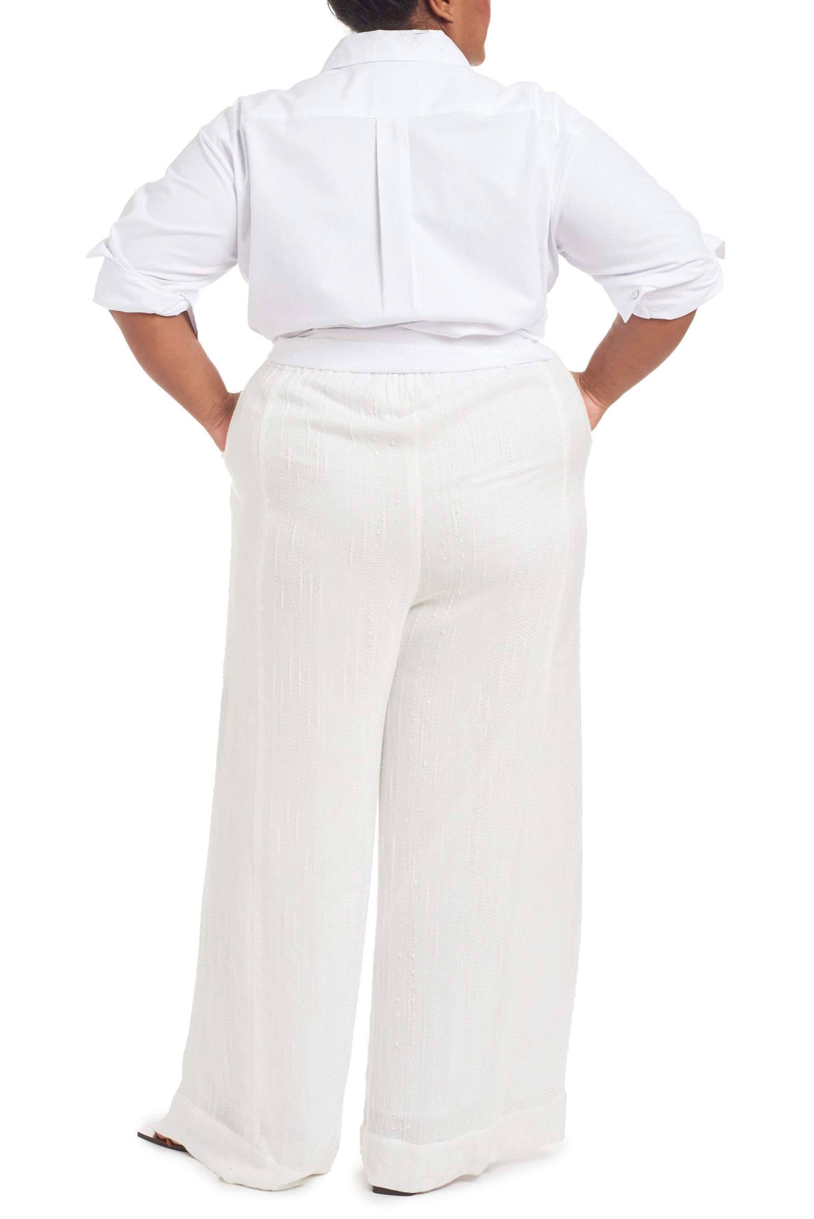 White | Andy Slub Gauze Pajama Pant | back