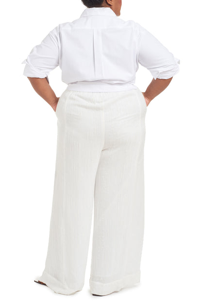 White | Andy Slub Gauze Pajama Pant | back