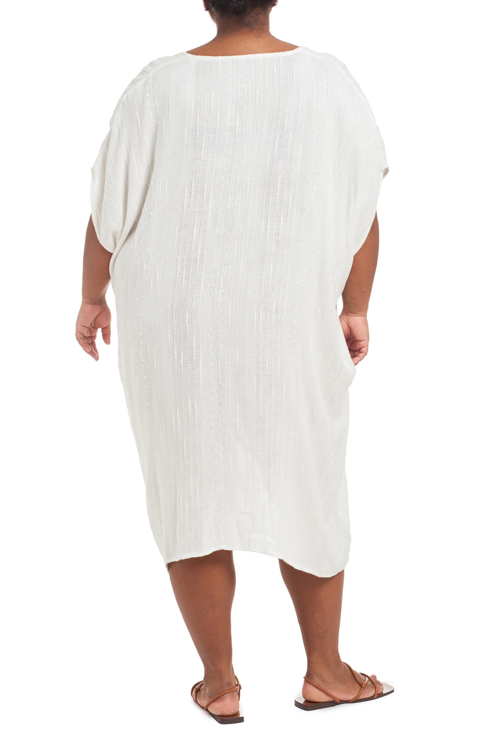 White | Annie Slub Gauze Tunic | back