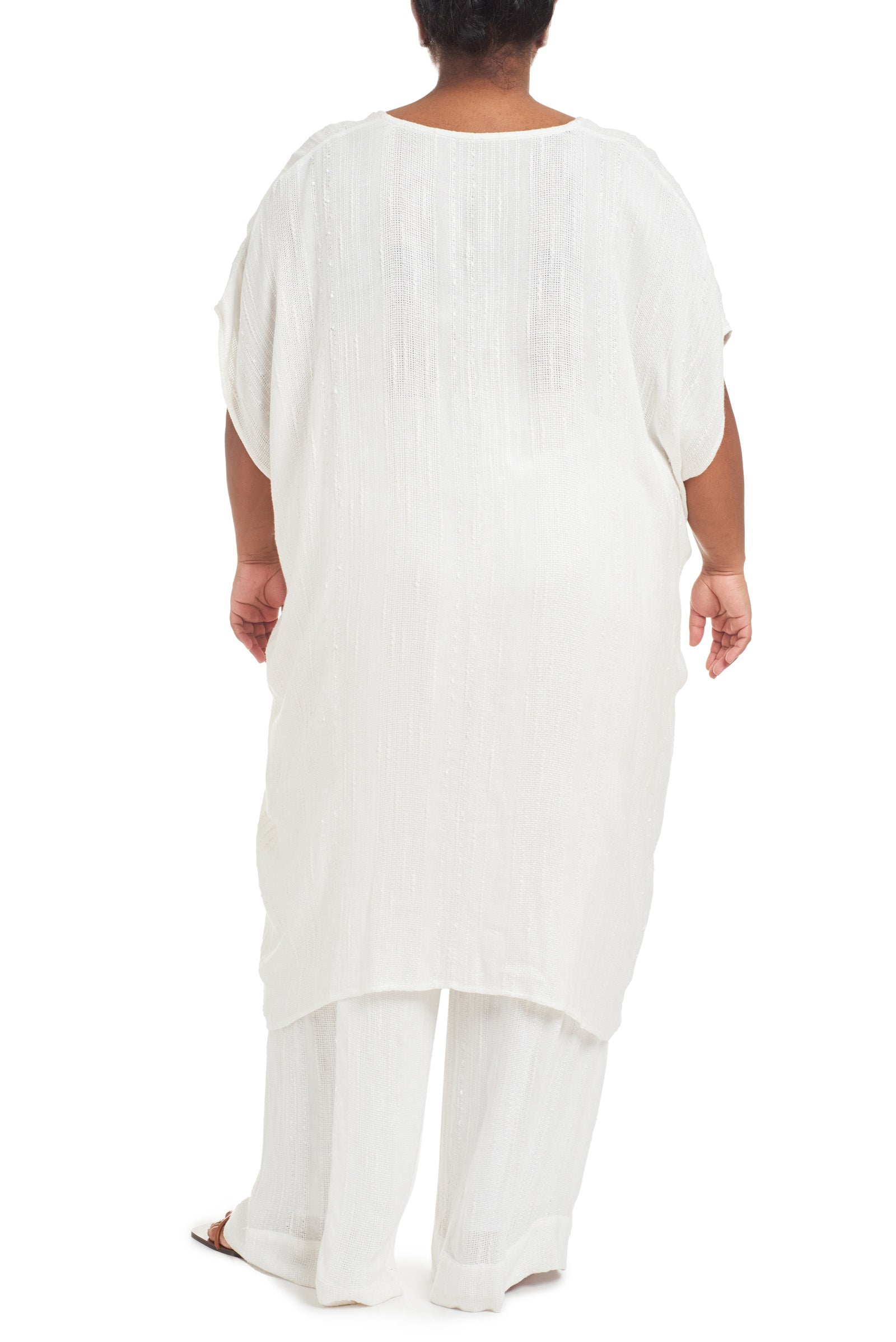 White | Annie Slub Gauze Tunic | back