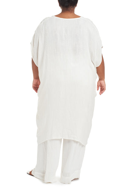 White | Annie Slub Gauze Tunic | back