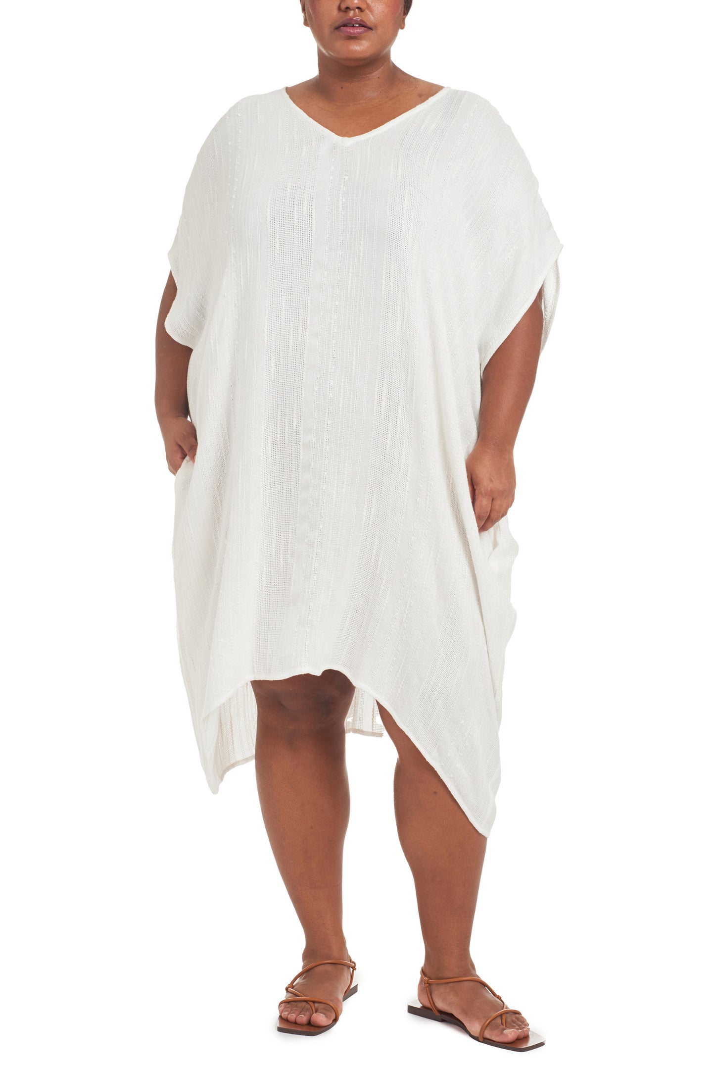 White | Annie Slub Gauze Tunic | front