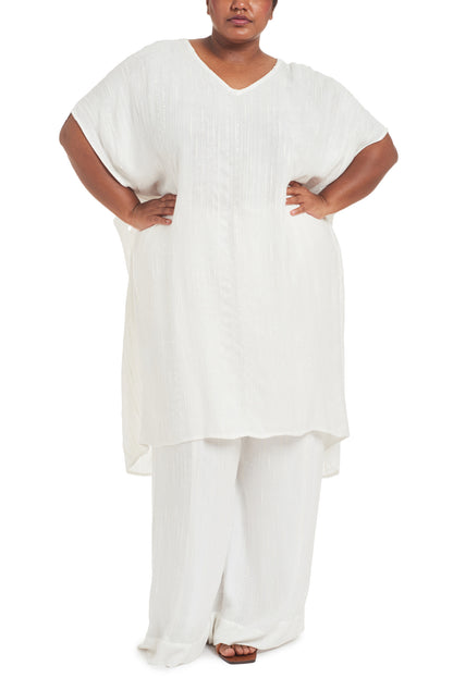 White | Annie Slub Gauze Tunic | front