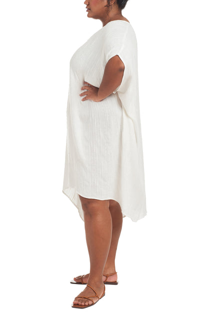 White | Annie Slub Gauze Tunic | Side