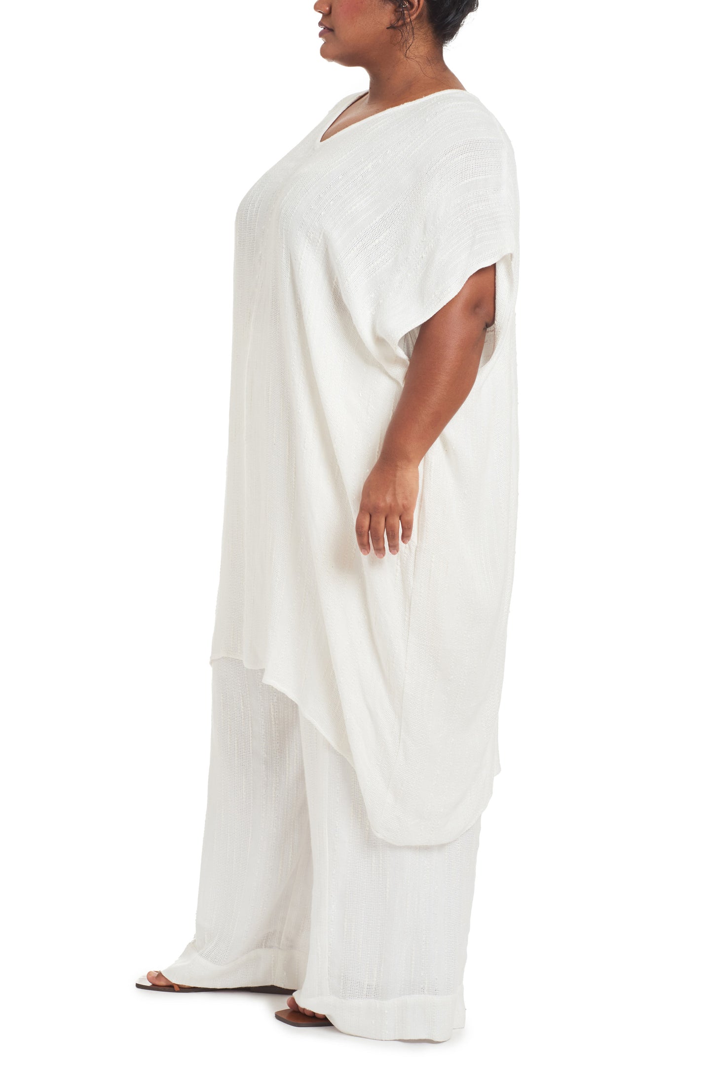 White | Annie Slub Gauze Tunic | side